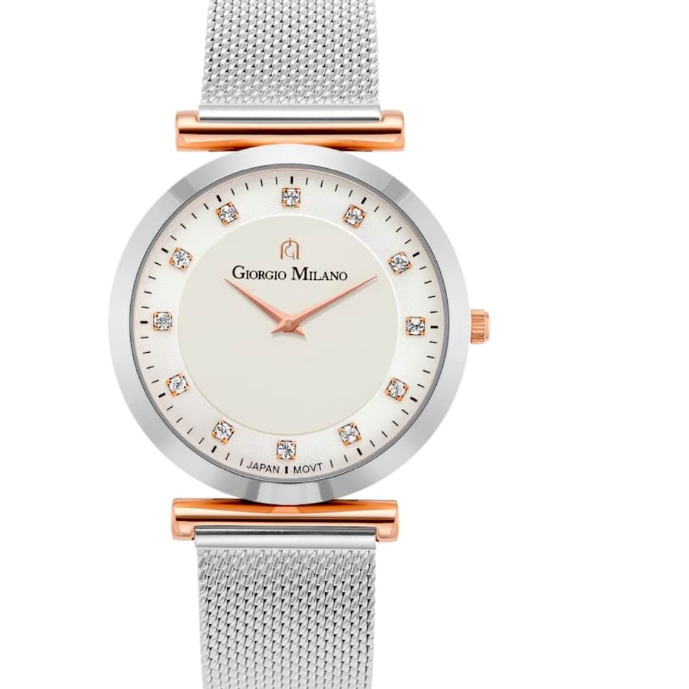 GIORGIO MILANO CAMILA 212 WOMENS WATCHES STAINLESS STEEL MESH BAND SILVER COLOR